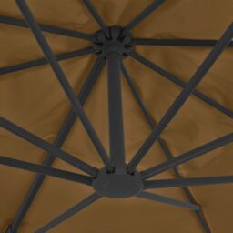 Berkfield Home Cantilever Umbrella with Aluminium Pole 400x300 cm Taupe in Beige - thumbnail 6