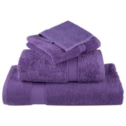 Berkfield Home Premium Sauna Towels SOLUND 4 pcs Purple 80x200 cm 600 gsm - thumbnail 4