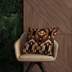Warren Reed - Designer Black & Brown Intricate Pattern Outdoor Cushion - Size: 60 cm x 60 cm - thumbnail 2