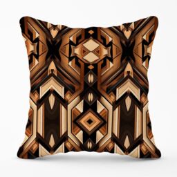 Warren Reed - Designer Black & Brown Intricate Pattern Outdoor Cushion - Size: 60 cm x 60 cm - thumbnail 1