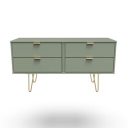 Ready Assembled 2 U Fuji 4 Drawer Bed Box (Ready Assembled) in Pale Green
