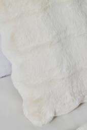 BHS Scalloped Faux Fur Cream Cushion - thumbnail 2