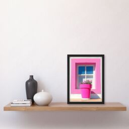 Artery8 Pink Geranium Flower Pot Sunny Window Sill Framed Art Print - Size: A4 - thumbnail 4