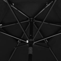 Berkfield Home 3-Tier Parasol with Aluminium Pole Black 2.5 m - thumbnail 5
