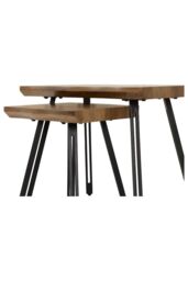 Seconique Quebec Wave Edge Nest of Tables in Dark Brown - thumbnail 5