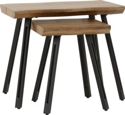 Seconique Quebec Wave Edge Nest of Tables in Dark Brown - thumbnail 2