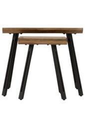 Seconique Quebec Wave Edge Nest of Tables in Dark Brown - thumbnail 3