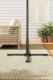 Living and Home Portable Foldable Cross Parasol Base Patio Umbrella Stand in Black - thumbnail 2