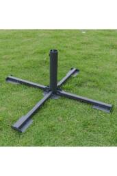 Living and Home Portable Foldable Cross Parasol Base Patio Umbrella Stand in Black - thumbnail 3