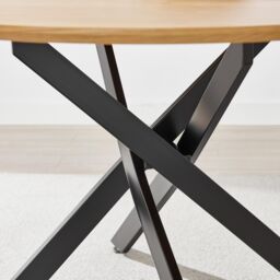 FurnitureboxUK Novara 120cm Oak Effect Dining Table & 6 Calla Black Velvet Chairs - thumbnail 5