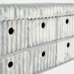 OHS Ribbed Fleece 6 Draw Storage Chest Shoe Organiser Cabinet in Light Grey - thumbnail 2