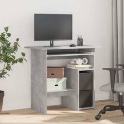 Berkfield Home Desk Concrete Grey 80x45x74 cm Engineered Wood - Size: 80 x 45 x 74 cm - thumbnail 3