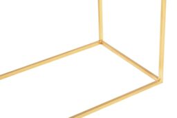 Orsina Gold Finish Console Table, Sleek Gold Iron Frame with White Rectangular Marble Top, Open‑Frame Console - thumbnail 6