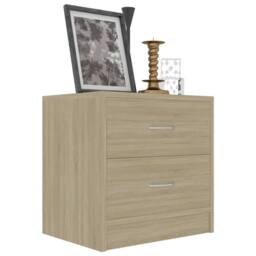 Berkfield Home Elegant Bedside Cabinets 2 pcs Sonoma Oak 40x30x40 cm Engineered Wood in Light Tan - Size: 40 x 30 x 40 cm - thumbnail 4