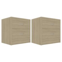 Berkfield Home Elegant Bedside Cabinets 2 pcs Sonoma Oak 40x30x40 cm Engineered Wood in Light Tan - Size: 40 x 30 x 40 cm - thumbnail 3