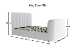 Time4sleep Lucille Upholstered TV Bed Natural Velvet - Bed Frame Only - Size: King - thumbnail 5