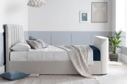 Time4sleep Lucille Upholstered TV Bed Natural Velvet - Bed Frame Only - Size: King - thumbnail 2