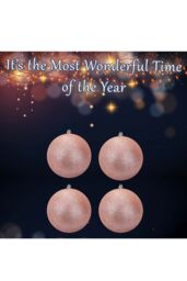 VFM e-Store Christmas Bauble Decoration Hanging Tree Ornament X 4 7cm Rose Gold - thumbnail 3
