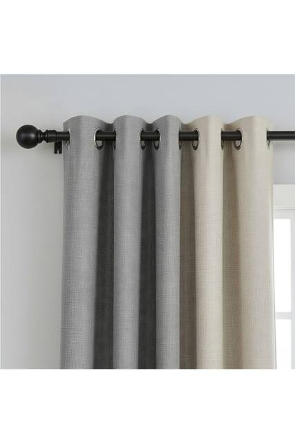 Living and Home Glossy Black Metal Telescopic Curtain Rod with Brackets - Size: 70 cm - 120 cm - image 1