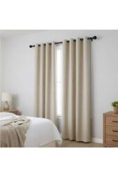 Living and Home Glossy Black Metal Telescopic Curtain Rod with Brackets - Size: 70 cm - 120 cm - thumbnail 4