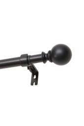 Living and Home Glossy Black Metal Telescopic Curtain Rod with Brackets - Size: 70 cm - 120 cm - thumbnail 8