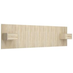 Berkfield Home Bed Headboard with Cabinets Sonoma Oak Engineered Wood in Brown - thumbnail 2
