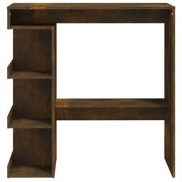 Berkfield Home Bar Table with Storage Rack Smoked Oak 100x50x101.5cm Engineered Wood in Brown - Size: 100x50x101.5 cm - thumbnail 5