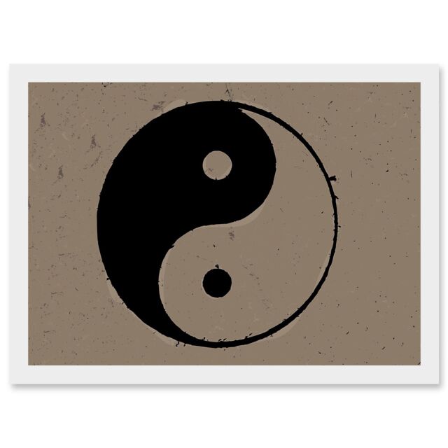 Artery8 Taoist Philosophy Yin Yang Black White A4 Artwork Framed Wall Art Print - image 1
