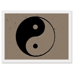 Artery8 Taoist Philosophy Yin Yang Black White A4 Artwork Framed Wall Art Print - thumbnail 1