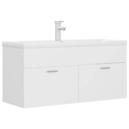 Berkfield Home Sink Cabinet with Built-in Basin White Engineered Wood - thumbnail 3