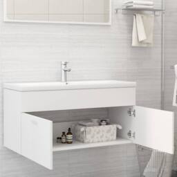 Berkfield Home Sink Cabinet with Built-in Basin White Engineered Wood - thumbnail 7