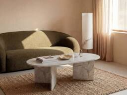 Vente-unique Coffee Table - White Marble Effect - TOPANIA - thumbnail 3
