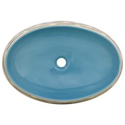 Berkfield Home Countertop Basin Multicolour Oval 59x40x15 cm Ceramic in Blue - Size: 59 x 40 x 15 cm - thumbnail 6