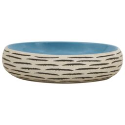 Berkfield Home Countertop Basin Multicolour Oval 59x40x15 cm Ceramic in Blue - Size: 59 x 40 x 15 cm - thumbnail 3