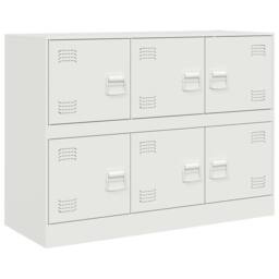 Berkfield Home Sideboard White 99x39x73 cm Steel - Size: 99 x 39 x 73 cm - thumbnail 1