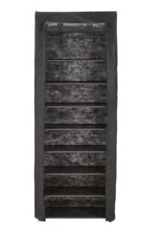 H&O Direct 10-Tier Shoe Cabinet with Roll-Up Door in Black - thumbnail 3