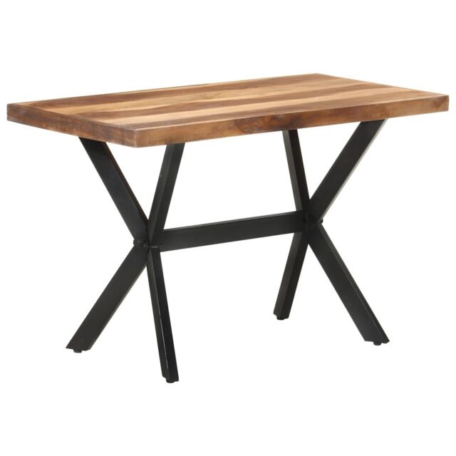 Berkfield Home Dining Table 120x60x75 cm Solid Wood with Honey Finish in Brown - Size: 120 x 60 x 75 cm - image 1