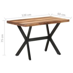 Berkfield Home Dining Table 120x60x75 cm Solid Wood with Honey Finish in Brown - Size: 120 x 60 x 75 cm - thumbnail 6