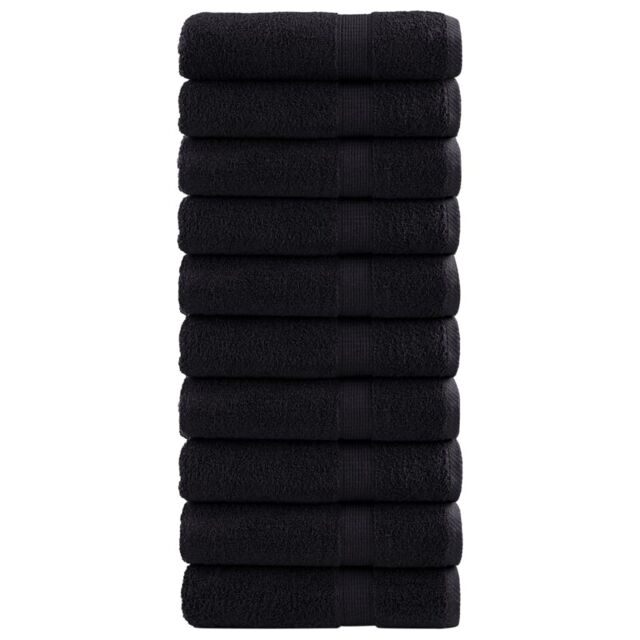 Berkfield Home Premium Bath Towels SOLUND 10 pcs 100x150 cm 600 gsm in Black - image 1