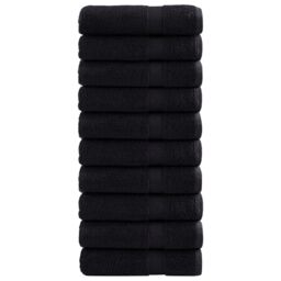 Berkfield Home Premium Bath Towels SOLUND 10 pcs 100x150 cm 600 gsm in Black