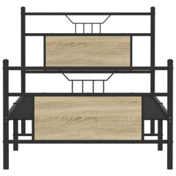 Berkfield Home Bed Frame without Mattress Sonoma Oak 75x190 cm Small Single Engineered Wood in Brown - thumbnail 6