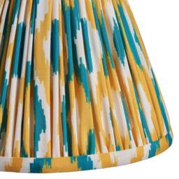 Netlighting Burley Rechargeable Yellow Wall Light Jade Fabric Ikat Shade 16cm - thumbnail 6
