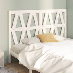 Berkfield Home Bed Headboard White 126x4x100 cm Solid Wood Pine - Size: 126 x 4 x 100 cm - thumbnail 2