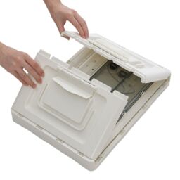 Living and Home Multifunctional Outdoor Foldable Camping Storage Box Expanding Table in Beige - thumbnail 5