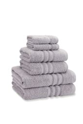 Catherine Lansfield Zero Twist Cotton 6 Piece Towel Bale in Silver - thumbnail 1