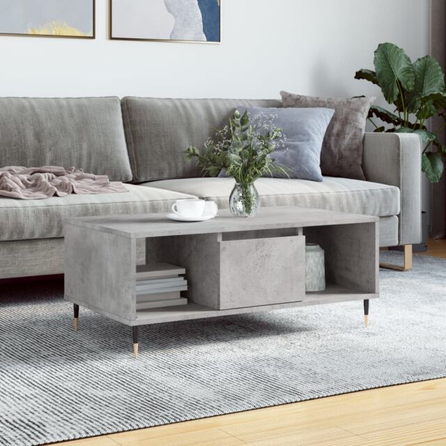 Berkfield Home Coffee Table Concrete Grey 90x50x36.5 cm Engineered Wood - image 1