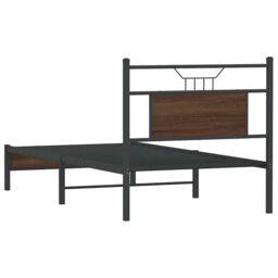 Berkfield Home Bed Frame without Mattress Brown Oak 75x190 cm Small Single Engineered Wood - thumbnail 8