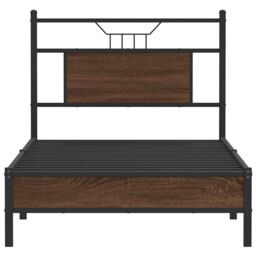 Berkfield Home Bed Frame without Mattress Brown Oak 75x190 cm Small Single Engineered Wood - thumbnail 6