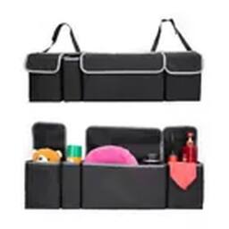 Havendro Car Boot Organiser - Hanging Storage Bag, Seat Pouch in Black - thumbnail 1