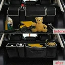 Havendro Car Boot Organiser - Hanging Storage Bag, Seat Pouch in Black - thumbnail 2